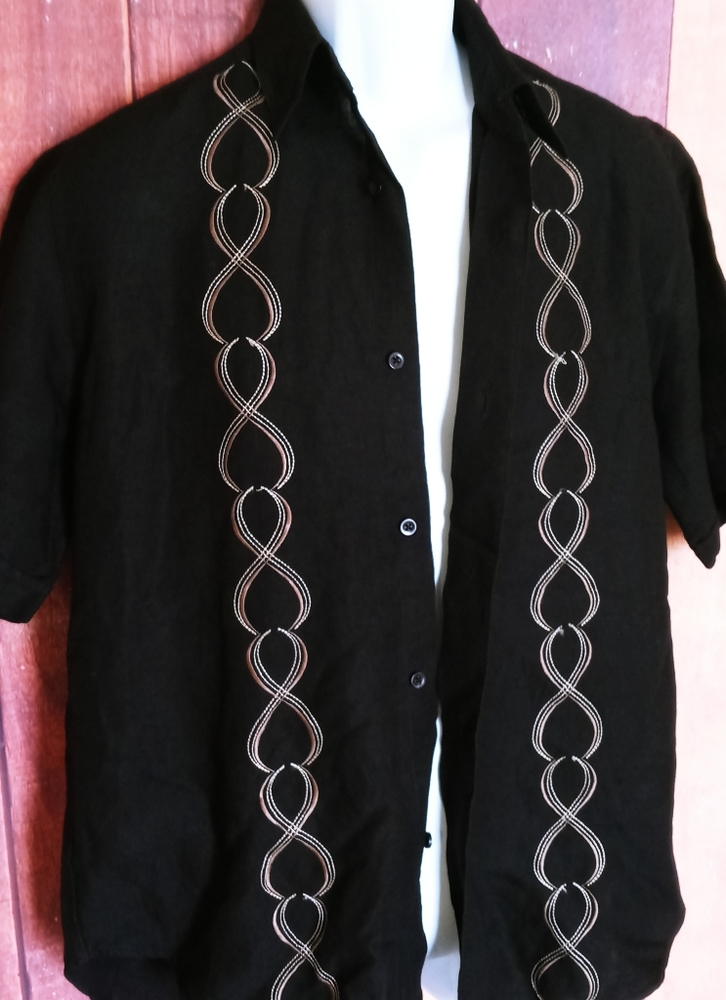*Cubavera Men's Short Sleeve Button Up Shirt Size M B49-459